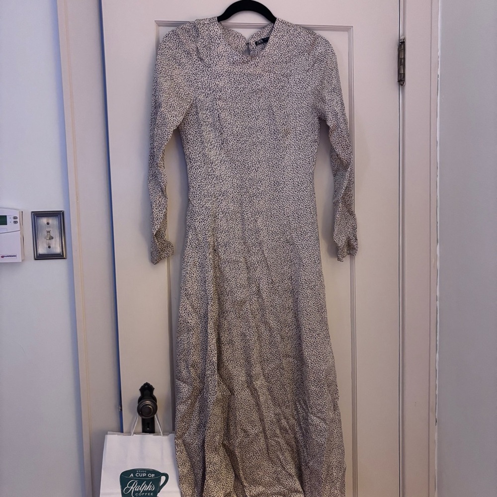 Zara Polka Dot Satin Maxi Dress